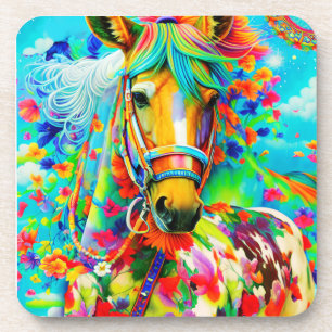 Dessous-de-verre Cheval Adorne aux fleurs