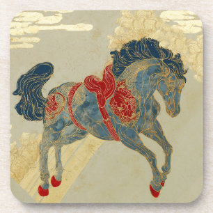 Dessous-de-verre Cheval bleu royal orné 