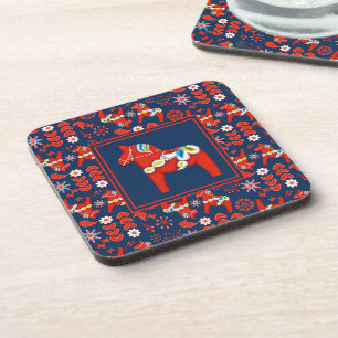 Dessous-de-verre Cheval Dala suédois Noël scandinave