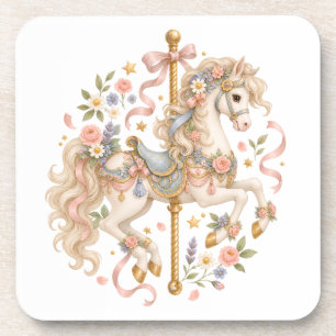 Dessous-de-verre Cheval de carrousel élégant Conte de fées français