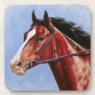 Dessous-de-verre Cheval de course de Baie Thoroughbred