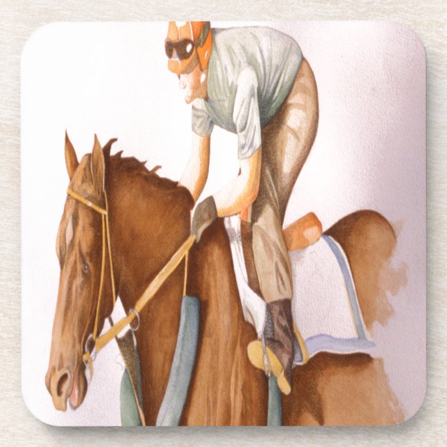 Dessous-de-verre Cheval de course et Jockey (Devant)