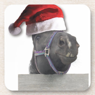 Dessous-de-verre Cheval de Noël Santa Hat