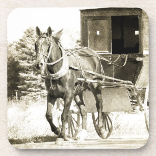 Dessous-de-verre Cheval et Buggy Sepia