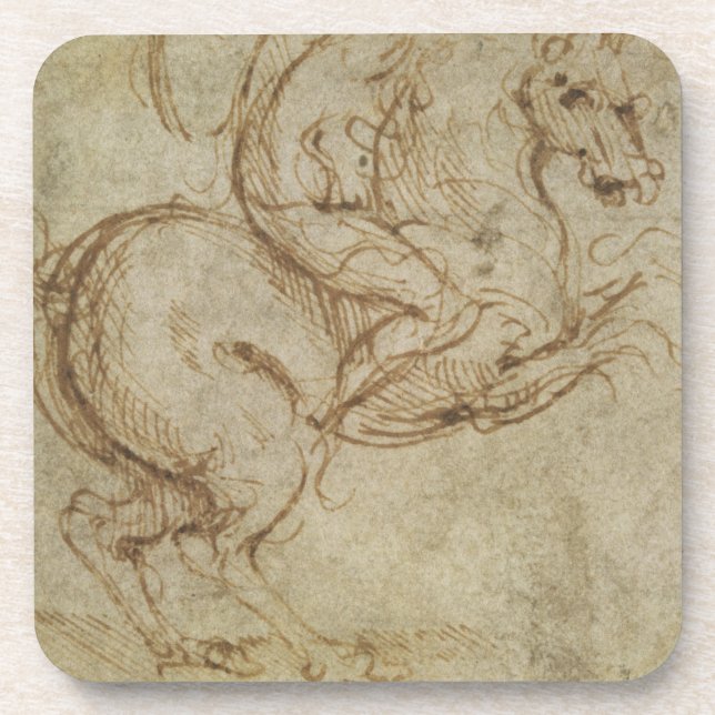 Dessous-de-verre Cheval et cavalier (à l'encre sur le papier) (Devant)