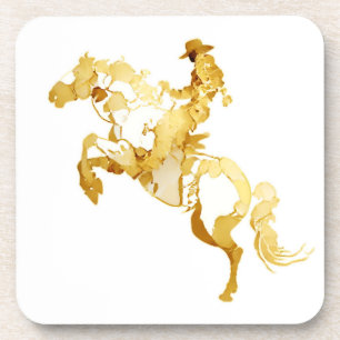 Dessous-de-verre Cheval et Cavalier Dorés Abstraits