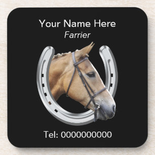 Dessous-de-verre Cheval et fer à cheval de maréchal-ferrant
