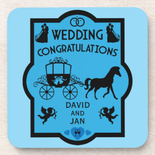 Dessous-de-verre Cheval Et Panier Romantique Mariage