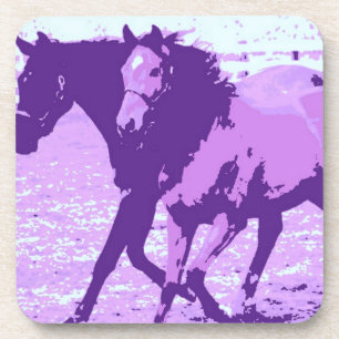 Dessous-de-verre Chevaux d'art pop violet