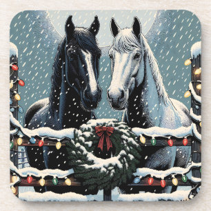 Dessous-de-verre Chevaux de fête   Joyeux Noël