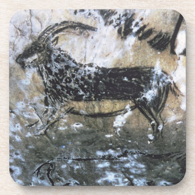 Dessous-de-verre Chèvre ou chamois, peinture de roche dans la salle (Devant)