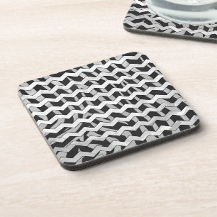 Dessous-de-verre Chevron Zebra noir et gris