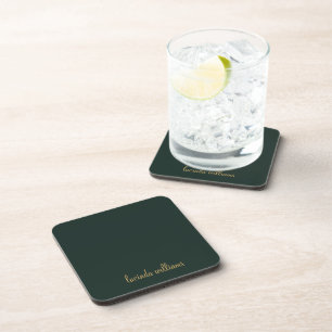 Dessous-de-verre Chic charbon de bois et élégant monogramme de scri