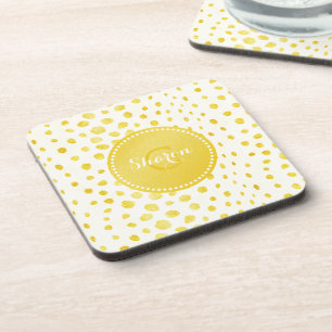 Dessous-de-verre Chic faux or brillant imprimé guépard monogramme