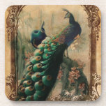 Dessous-de-verre chic floral frencountry modern vintage peacock<br><div class="desc">Chic floral french country modern vintage peacock fashion accessoires,  peacock wedding favors,  French peacock home accents. Modern vintage peacock accessoires for parisian style fashion</div>