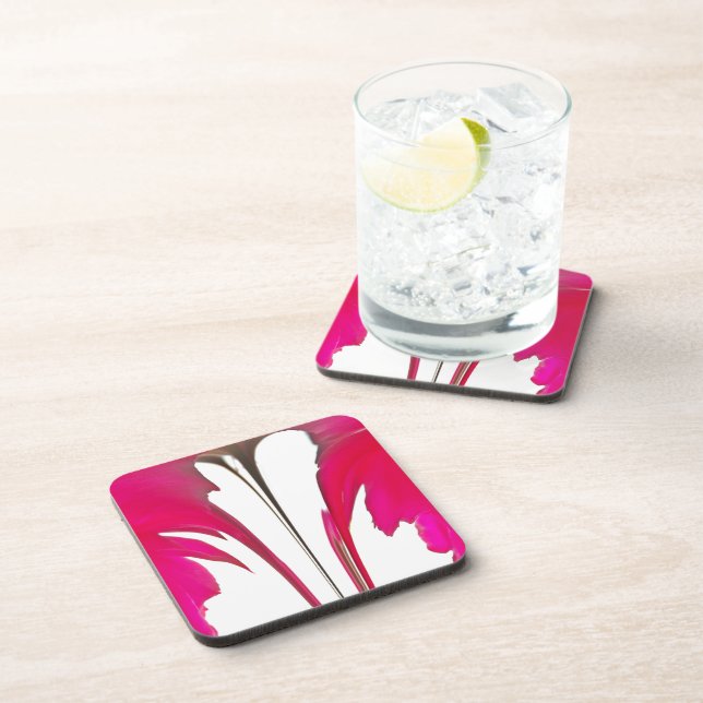 Dessous-de-verre Chic rouge extraordinaire rose sous le ciel blanc. (Côté Droit)