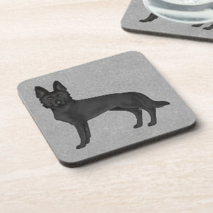 Dessous-de-verre Chien de berger allemand noir dessin animé GSA gri