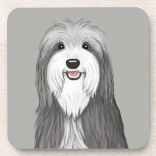Dessous-de-verre Chien de dessin de Collie à poils