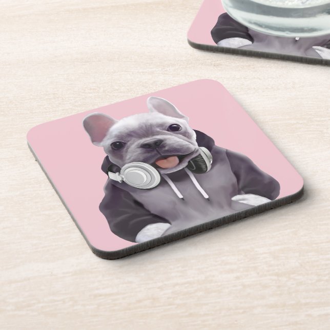 Dessous-de-verre Chien de taule français avec casque (Côté gauche)