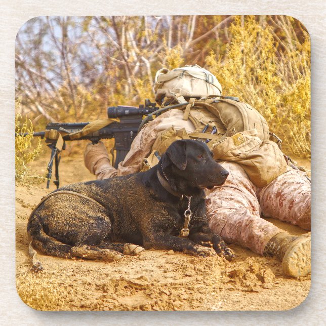 DESSOUS-DE-VERRE CHIEN DE TRAVAIL MILITAIRE AMÉRICAIN (Devant)