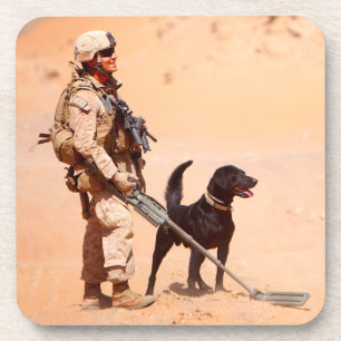 DESSOUS-DE-VERRE CHIEN DE TRAVAIL MILITAIRE AMÉRICAIN