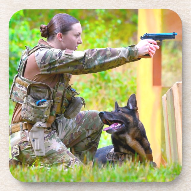 DESSOUS-DE-VERRE CHIEN DE TRAVAIL MILITAIRE AMÉRICAIN (Devant)