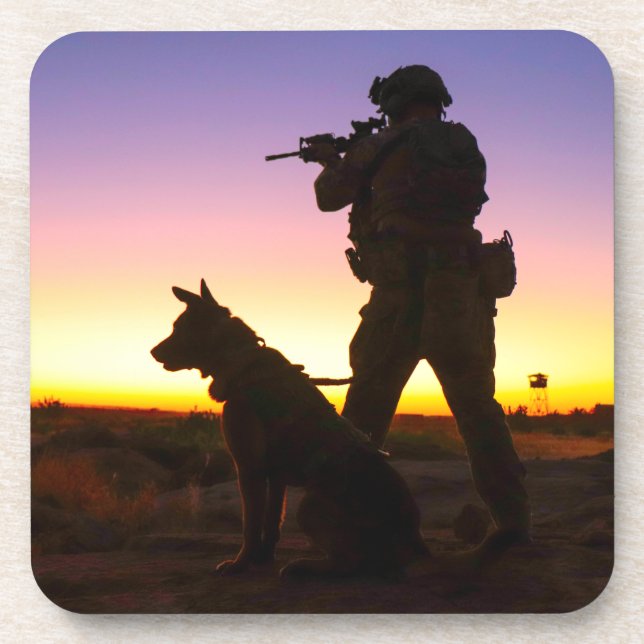 DESSOUS-DE-VERRE CHIEN DE TRAVAIL MILITAIRE AMÉRICAIN (Devant)