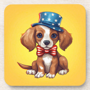 Dessous-de-verre Chien Mignon 4 Juillet-71008