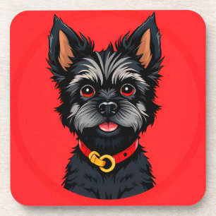 Dessous-de-verre Chien Mignon Avec un Collier Coloré