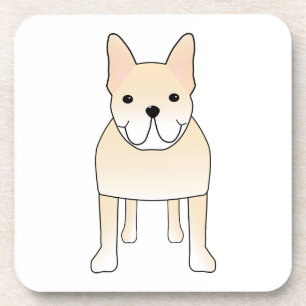 Dessous-de-verre Chien mignon. Bouledogue français crème pâle