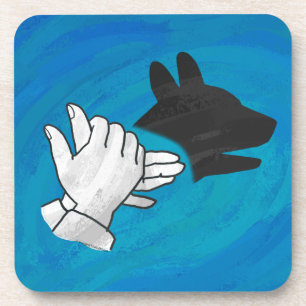 Dessous-de-verre Chien Ombré sur bleu