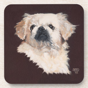 Dessous-de-verre Chien Pékinois Blanc