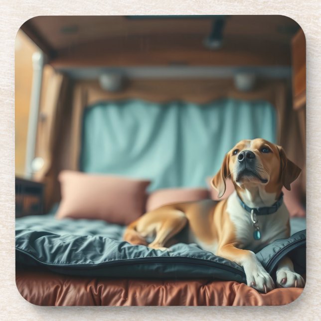 Dessous-de-verre Chien sur Lit (Devant)