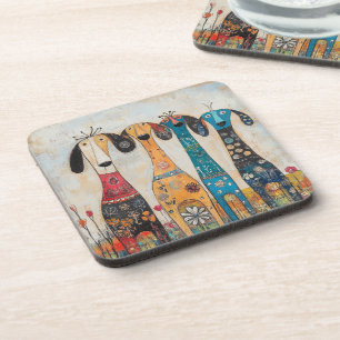 Dessous-de-verre Chiens Fous Longs et Minces
