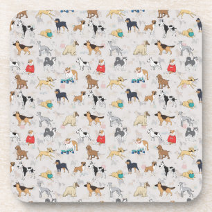 Dessous-de-verre Chiens mignons Design Motif Blanc