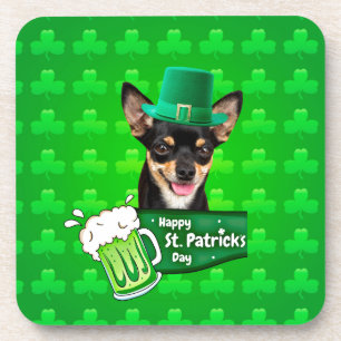 Dessous-de-verre Chihuahua Chien Chiot Chiot St. Patrick's Day Clov