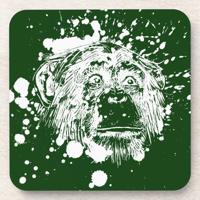 Dessous-de-verre Chimpanzé en blanc (Devant)