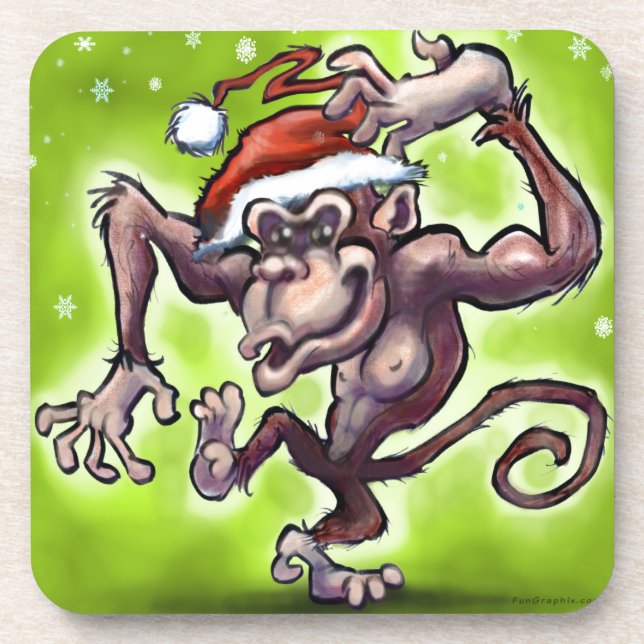 Dessous-de-verre Chimpanzee Christmas (Devant)