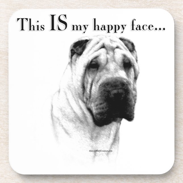 Dessous-de-verre Chinois Shar Pei Joyeux Visage (Devant)