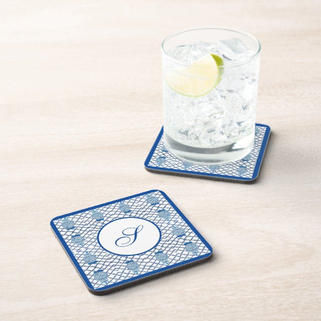 Dessous-de-verre Chinoiserie Bamboo Ginger Jar Beverage Coaster (Côté Droit)
