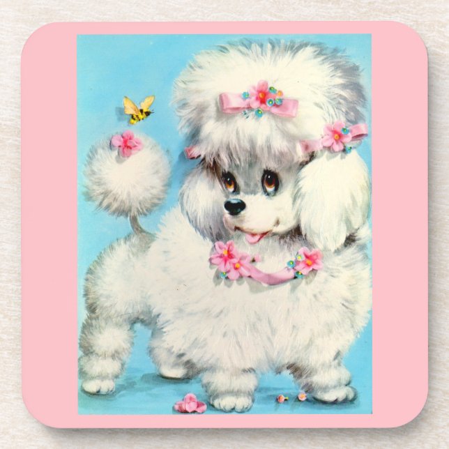 Dessous-de-verre chiot d'abeille et de caniche (Devant)