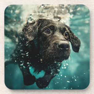 Dessous-de-verre Chiot labrador nageant sous l'eau Design