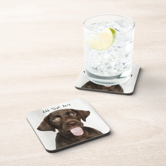 Dessous-de-verre Chiots Lab chocolat (Côté Droit)
