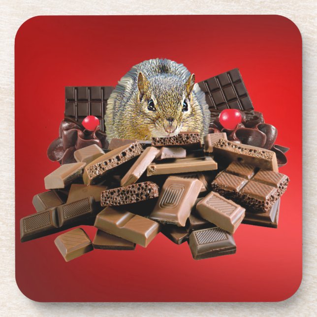 Dessous-de-verre Chipmunk au chocolat de la Saint-Valentin (Devant)