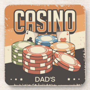 Dessous-de-verre Chips de poker fête des pères Casino