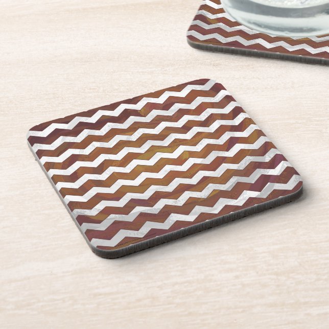 Dessous-de-verre Chocolat Carmel Swirl Chevron Motif (Côté gauche)