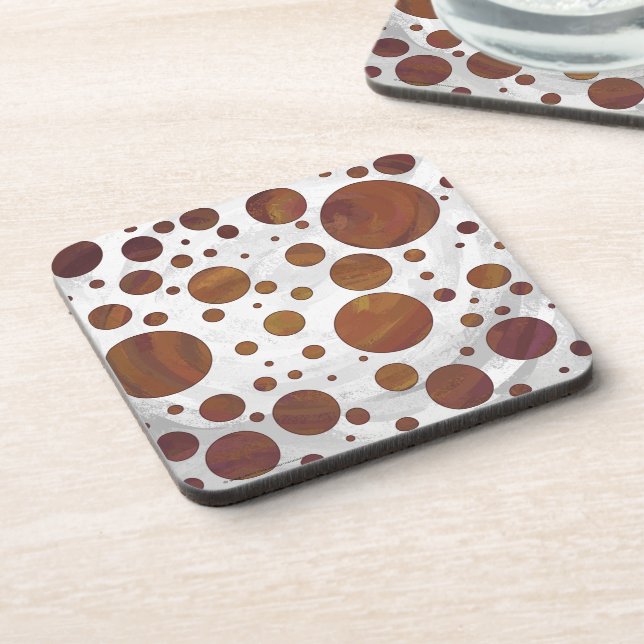 Dessous-de-verre Chocolat Tourbillon Caramel à pois (Côté gauche)