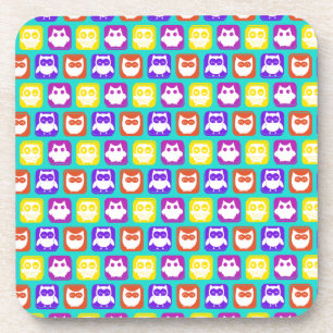 Dessous-de-verre Chouette colorée Motif