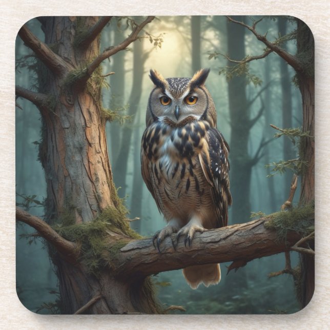 Dessous-de-verre Chouette dans la Forêt Magique (Devant)