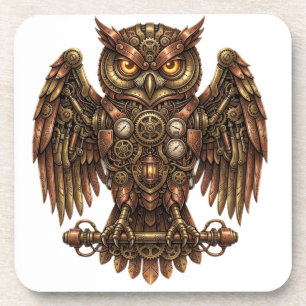 Dessous-de-verre Chouette mécanique Steampunk vintage en plastique